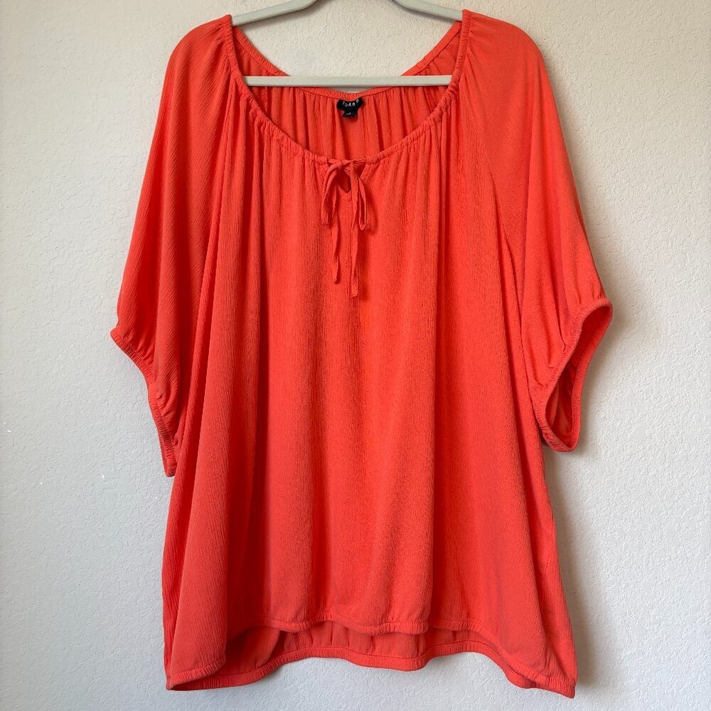 Torrid 4X Washable Crinkle Gauze Blouson Short Sleeve Top